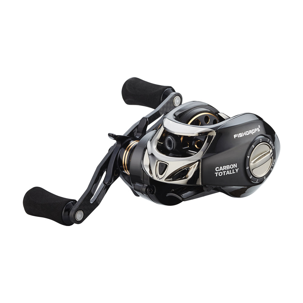 Fishdrops Baitcaster Reel Light Weight with Smooth Drag Systems Baitcasting Reels Gear Ratio 7.0:1 Affordable Low Profile Bait Caster
